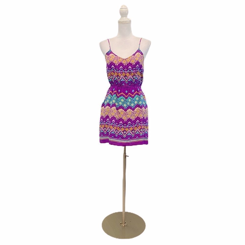 I ❤️ H81 Medium Purple Aztec Sundress Medium Dress